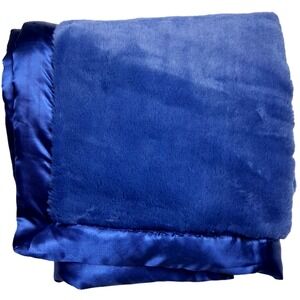 Cloud Island Solid Blue Plush Baby Blanket Satin Trim Thick Soft Lovey Target